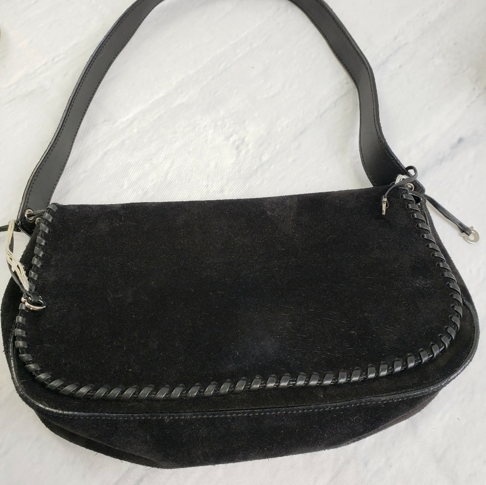 Salvatore Ferragamo AF-21 3897 Suede Bag Hobo EUC